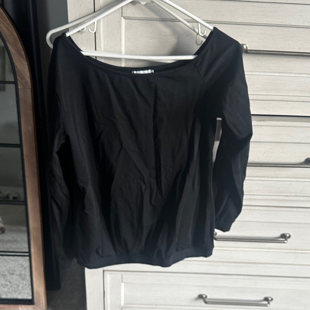 Magic Black Long Sleeve Off-Shoulder Top